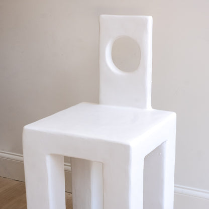 Gloria Brutalist Sculptural Plaster Chair