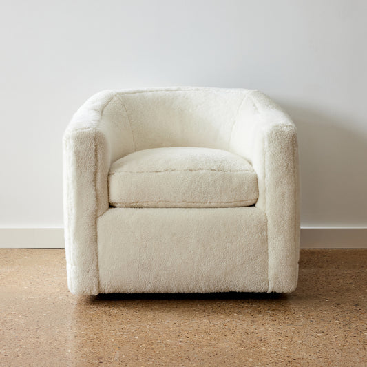 Caldwell Swivel Chair - White Shearling