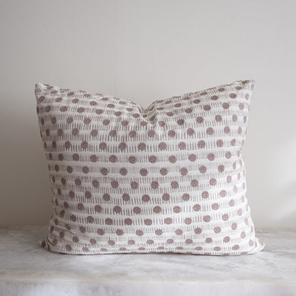 Gray-Taupe Dot Dash Pillow - 26" x 22"