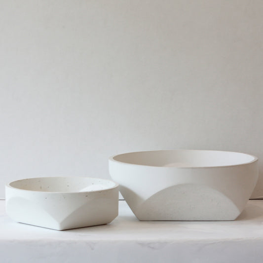 Concrete Bowl - White in small and large