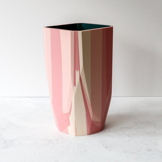 Mecca Vase handmade with resin and plaster in pink and teal part of the Anyon and Elyse Graham Blithe Collection