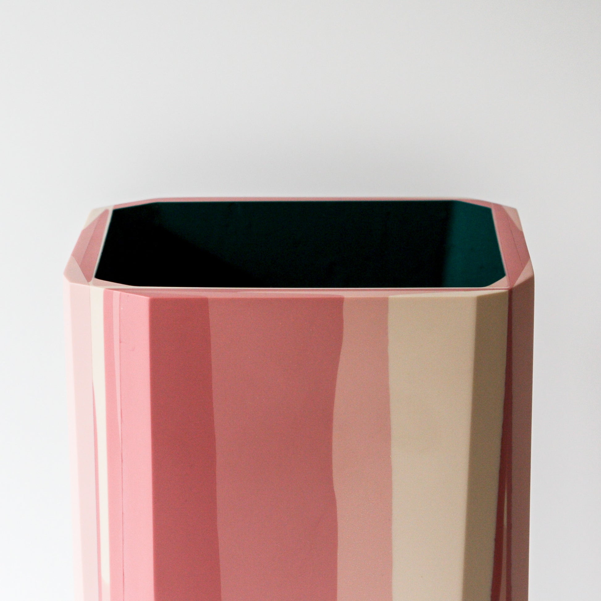 Mecca Vase handmade with resin and plaster in pink and teal part of the Anyon and Elyse Graham Blithe Collection