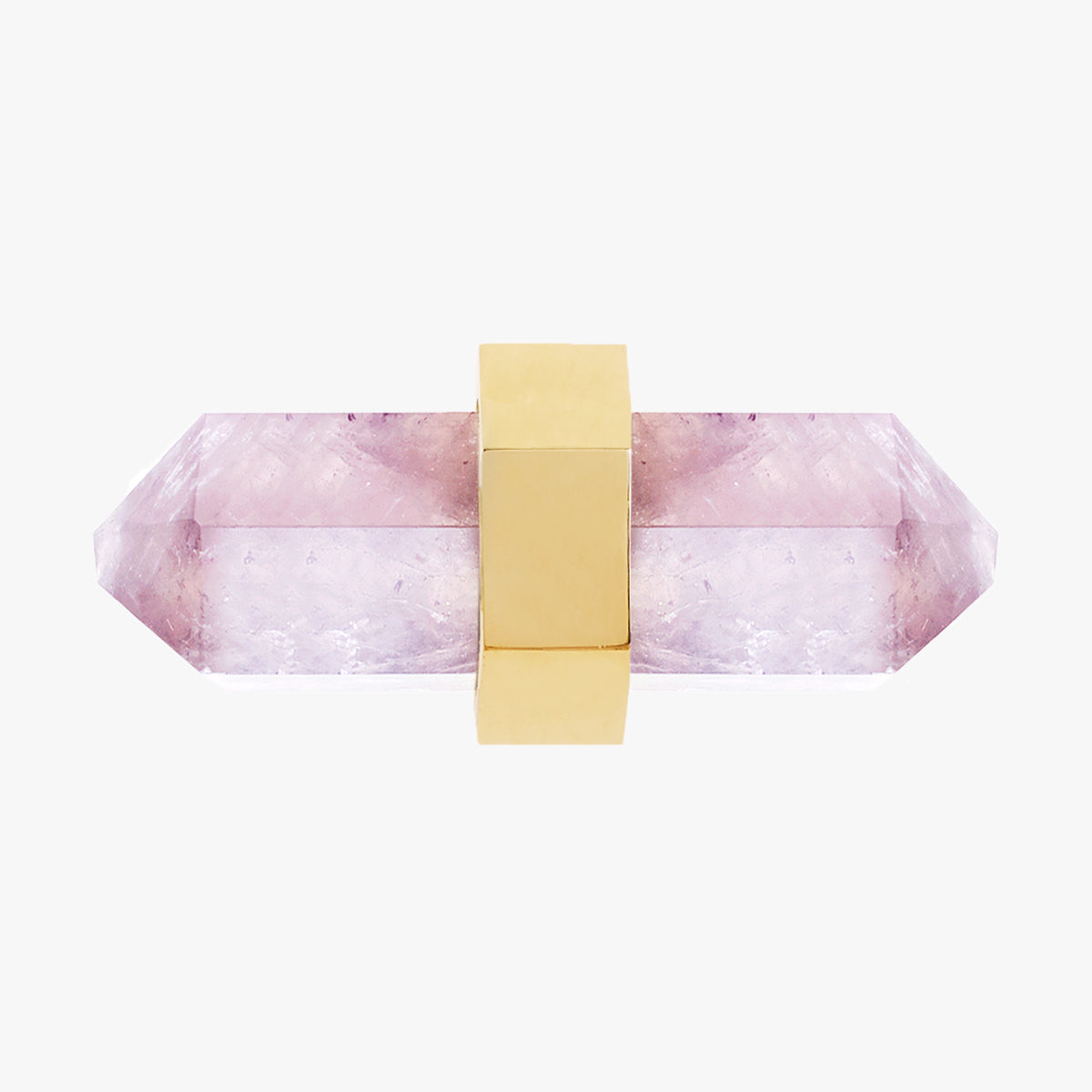 Freya Knob/Pull handmade in amethyst and polished brass by Matthew Studios