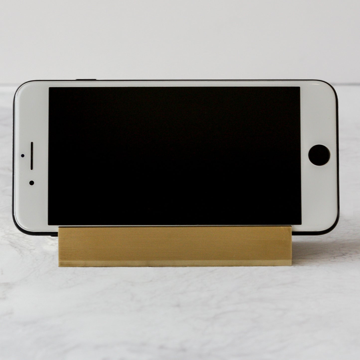 Solid Brass Phone Stand with Apple iPhone