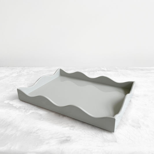 Small Belles Rives Lacquer Tray - Pale Gray