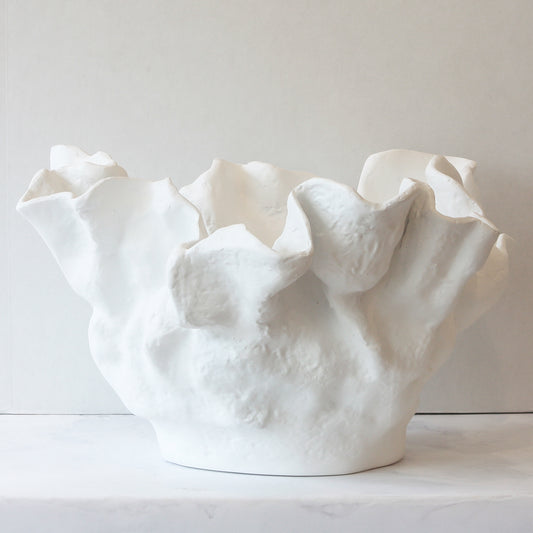 Large Celestine Ceramic Bowl in a white finish by Made Goods