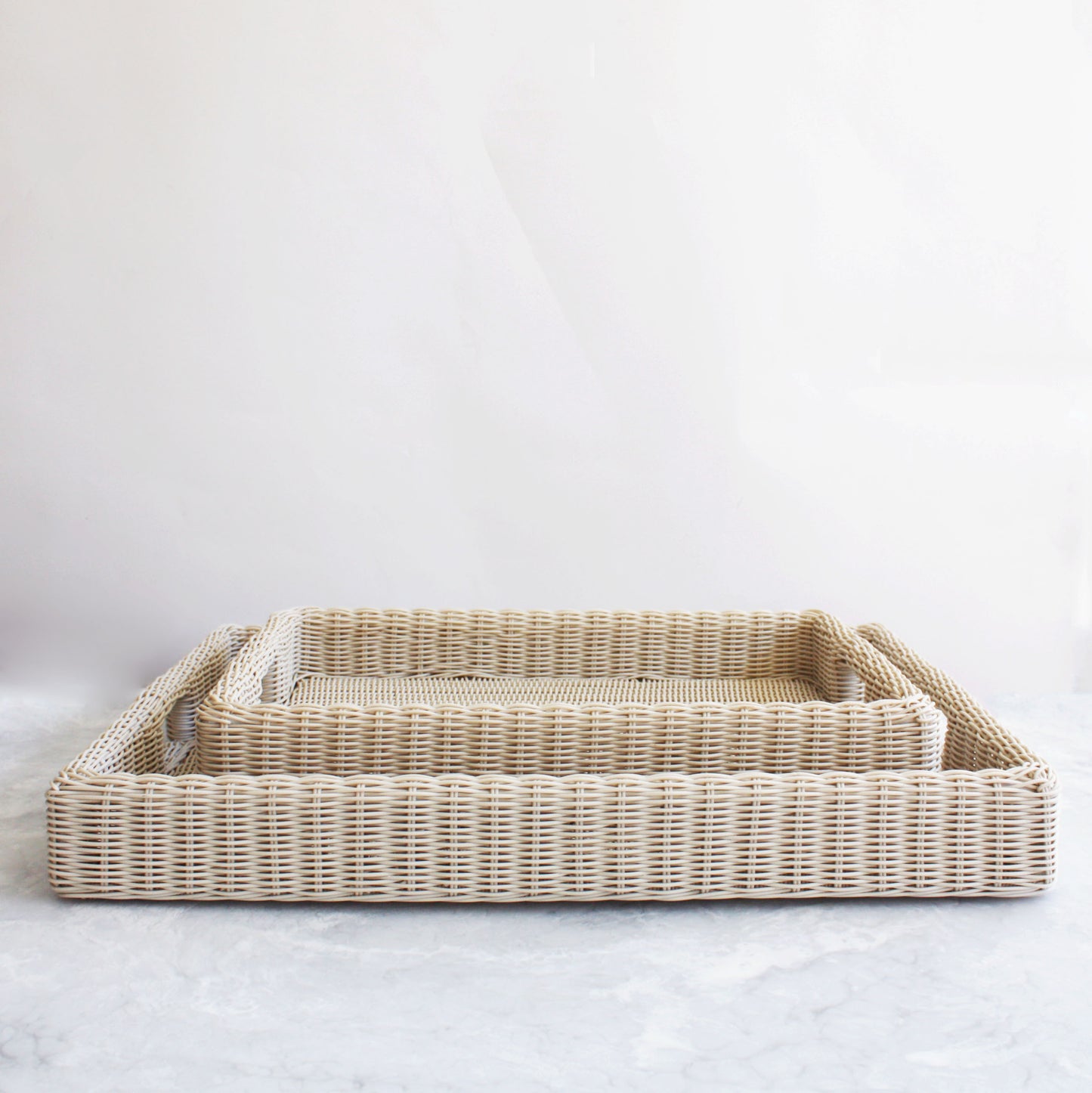 Faux Wicker Trays