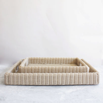Faux Wicker Trays