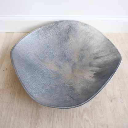 Resin Flower Bowl - Silver Marble