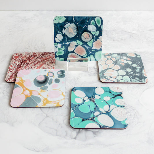 Marbleized coasters