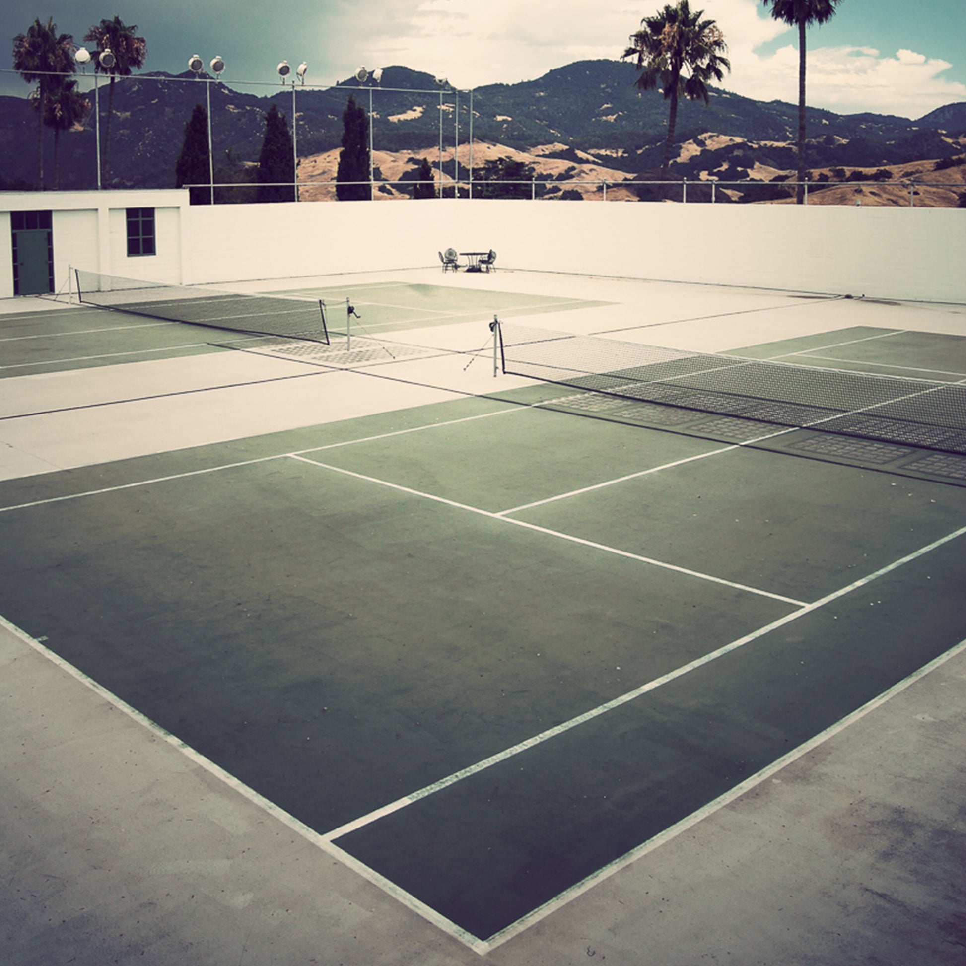 Tennis court in San Simeon, CA photograph by Sara Ferguson