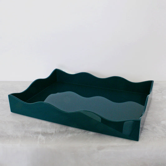 Medium Belles Rives Lacquer Tray - Marine Blue