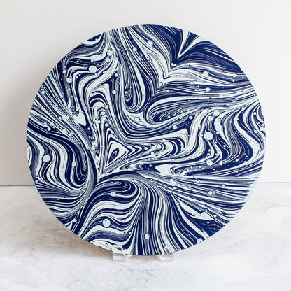 Marble placemats in navy blue
