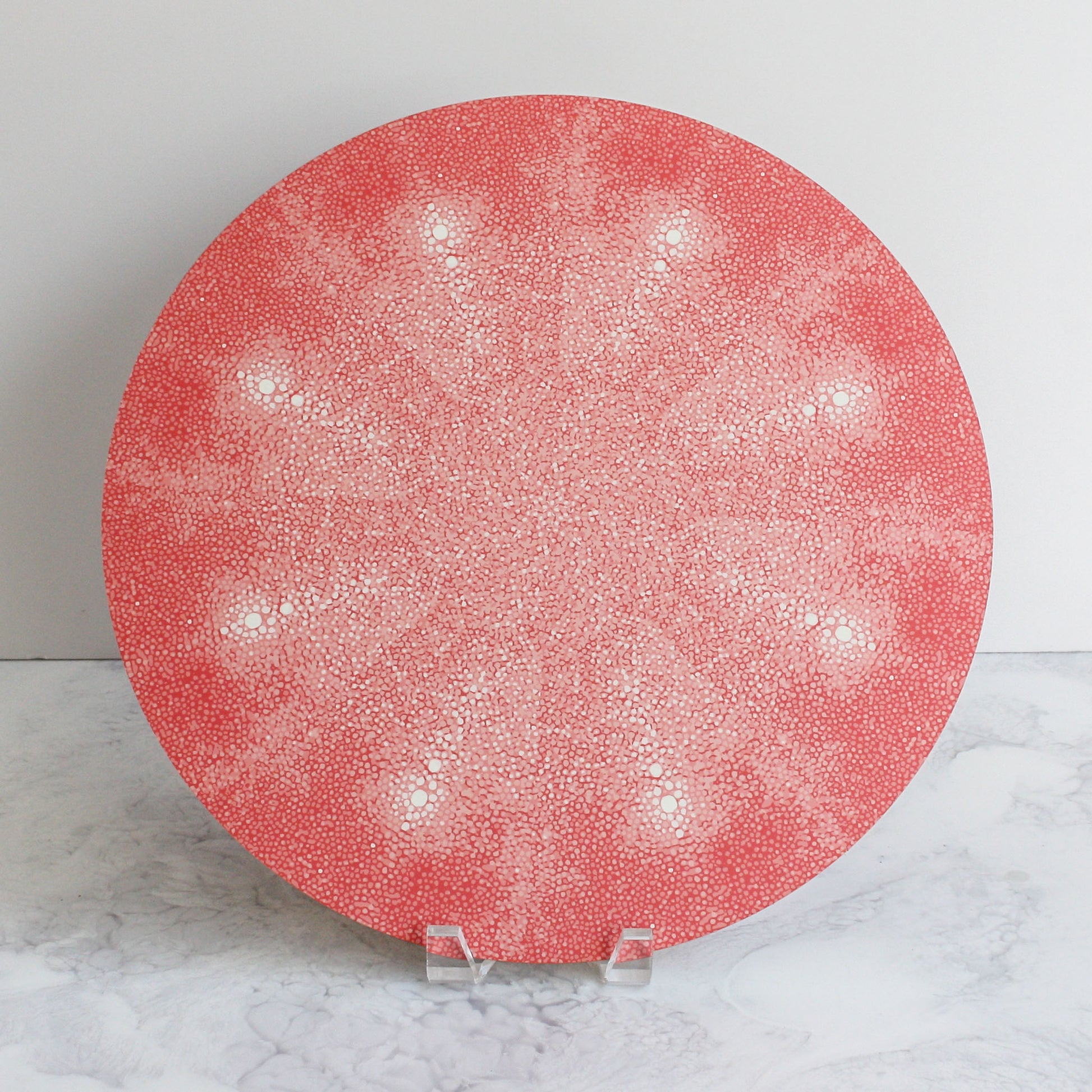 Shagreen placemats in coral pink