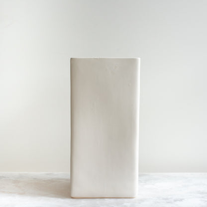 Square Vase in Matte White