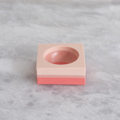 Tri-Colored Ring Dish in Peach