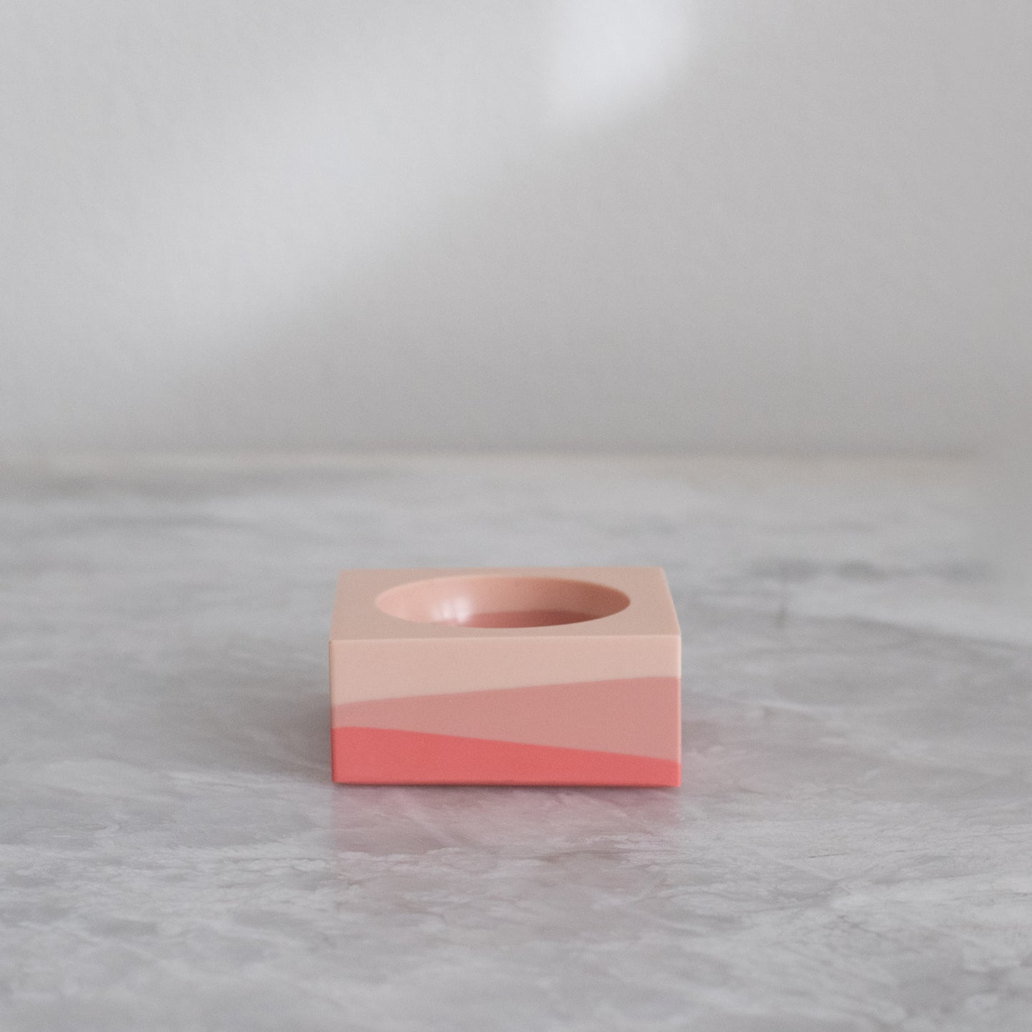 Tri-Colored Ring Dish in Peach