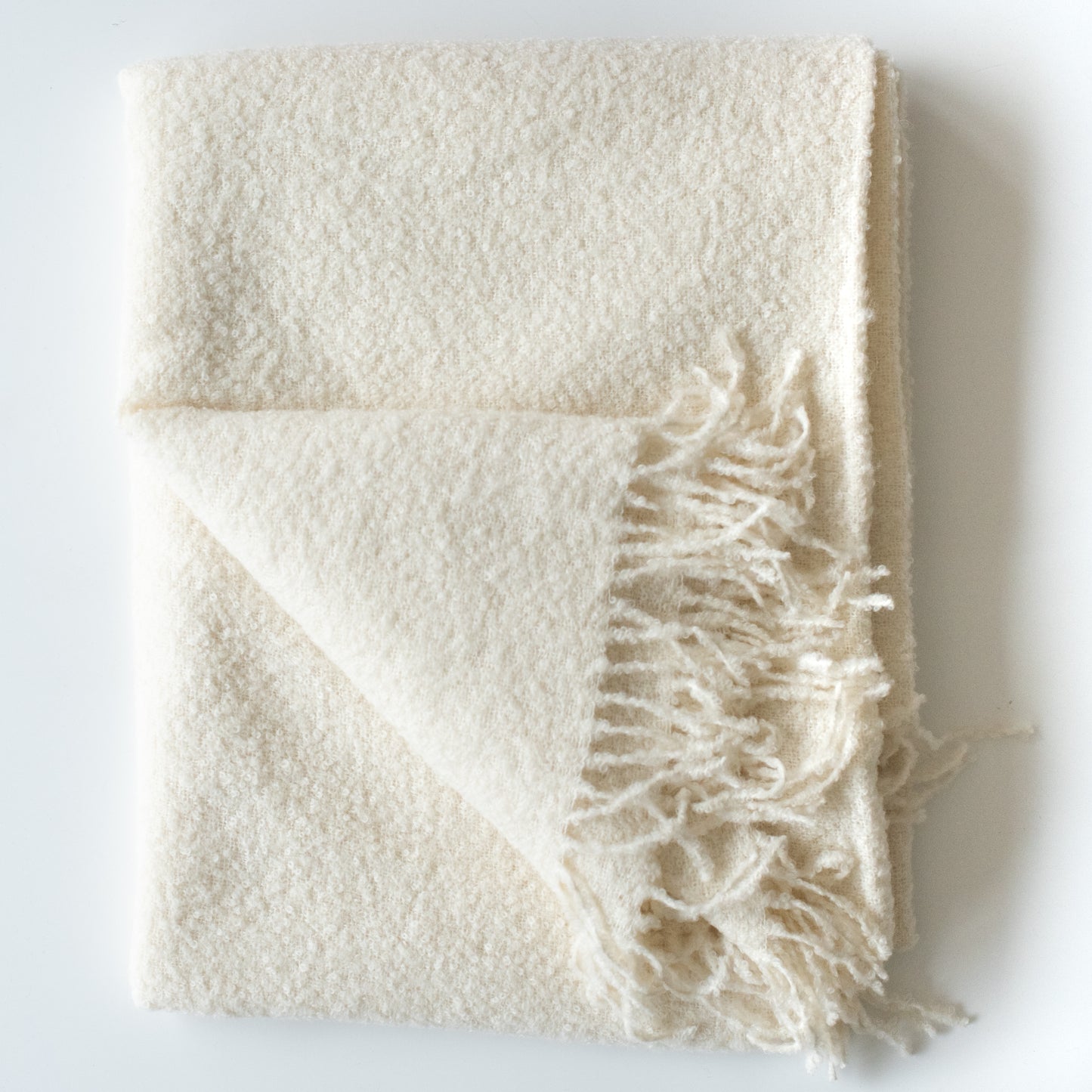 Bouclé Alpaca Throw in Pearl