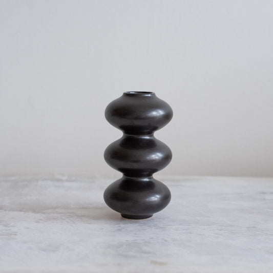 Mini Wave Form Vase - Matte Black