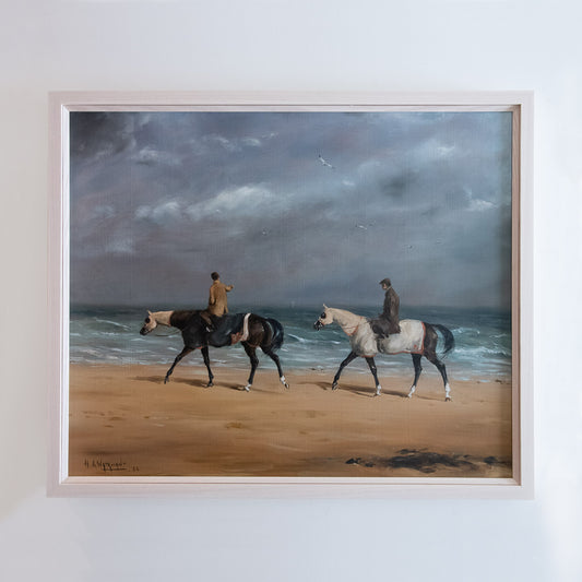 Horses on the Beach by Hubert Watrigant