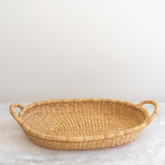 Bolga Double Handle Oval Tray