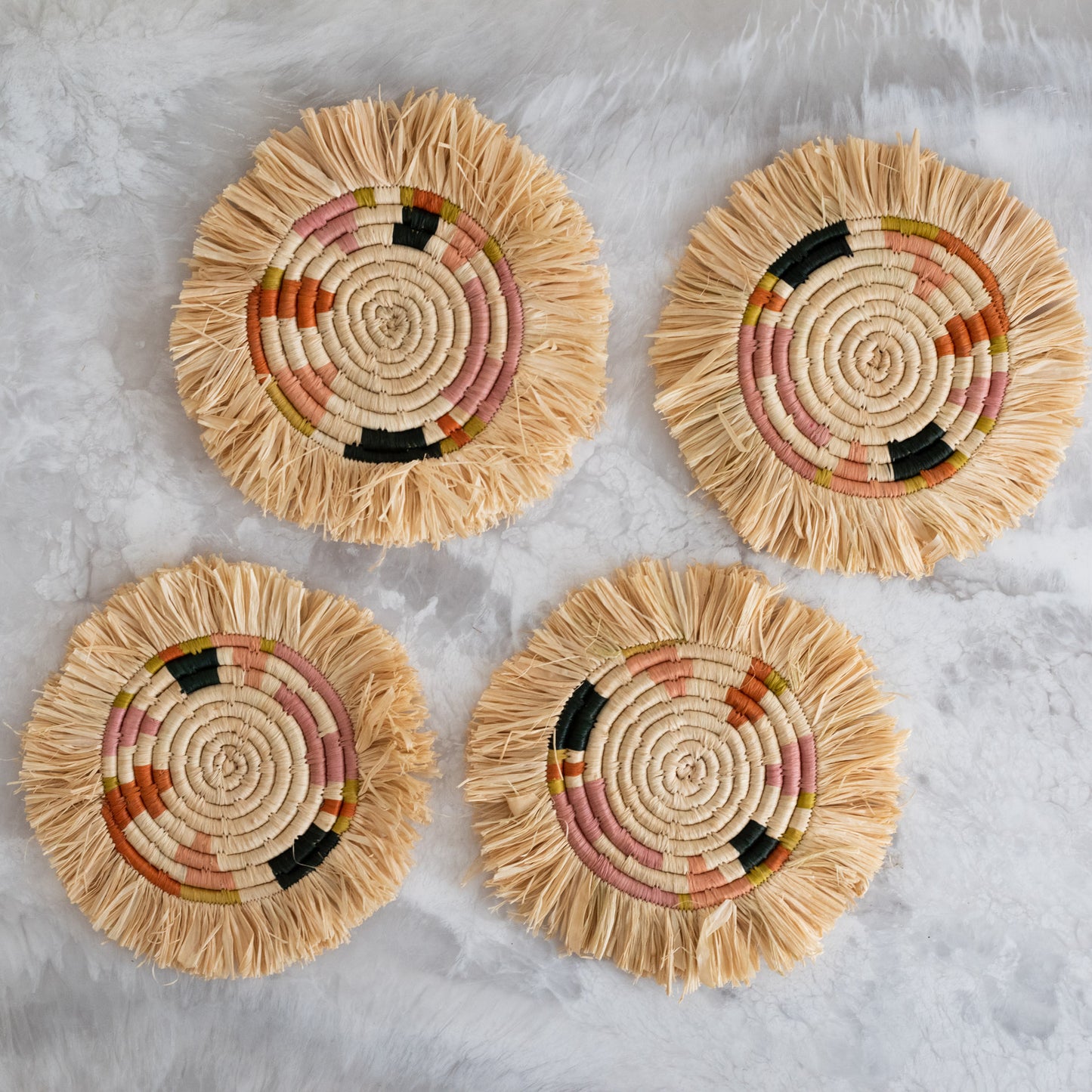 Seratonia Coasters in Natural Fringe
