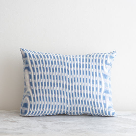 Sanjana Stripe Lumbar Pillow in Blue - 15" x 20"