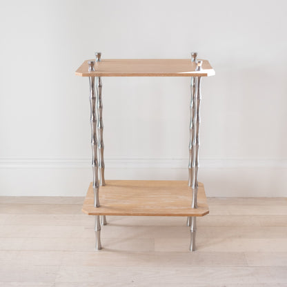 Freddie Table - Cerused Oak & Nickel