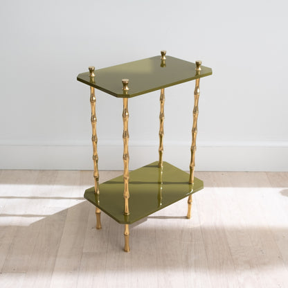 Freddie Table - Light Olive & Brass – Anyon Design and Atelier