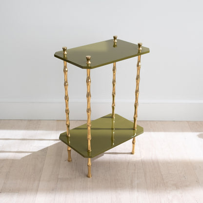 Freddie Table - Light Olive & Brass