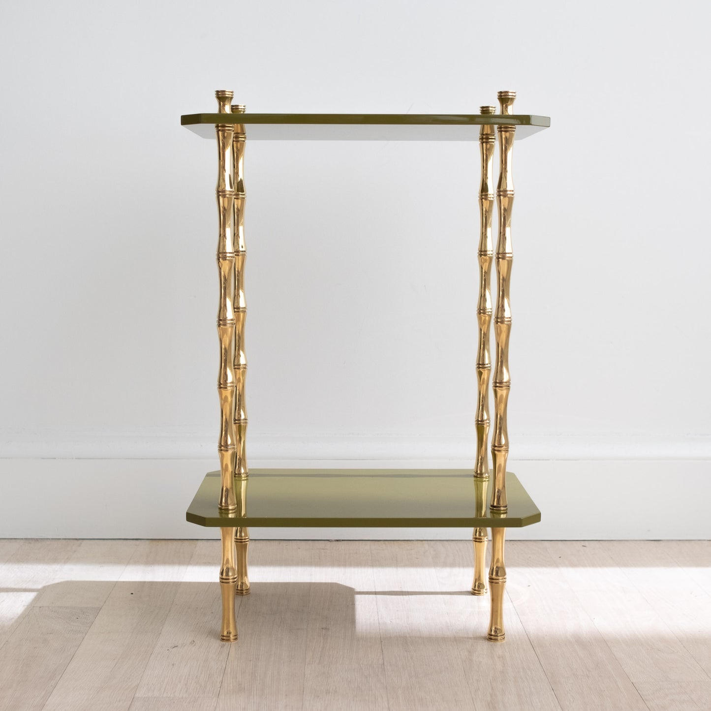 Freddie Table - Light Olive & Brass