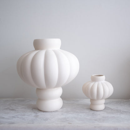 Raw White Ceramic Small Balloon Vase