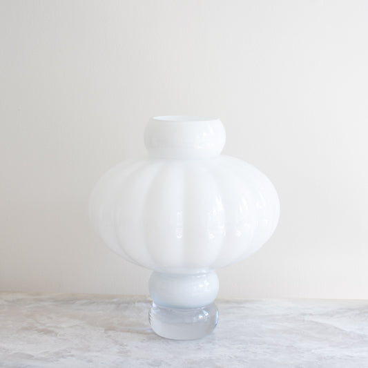Opal White Large Balloon Vase