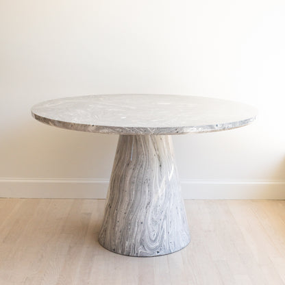 Marble Swirl Pedestal Entry Table