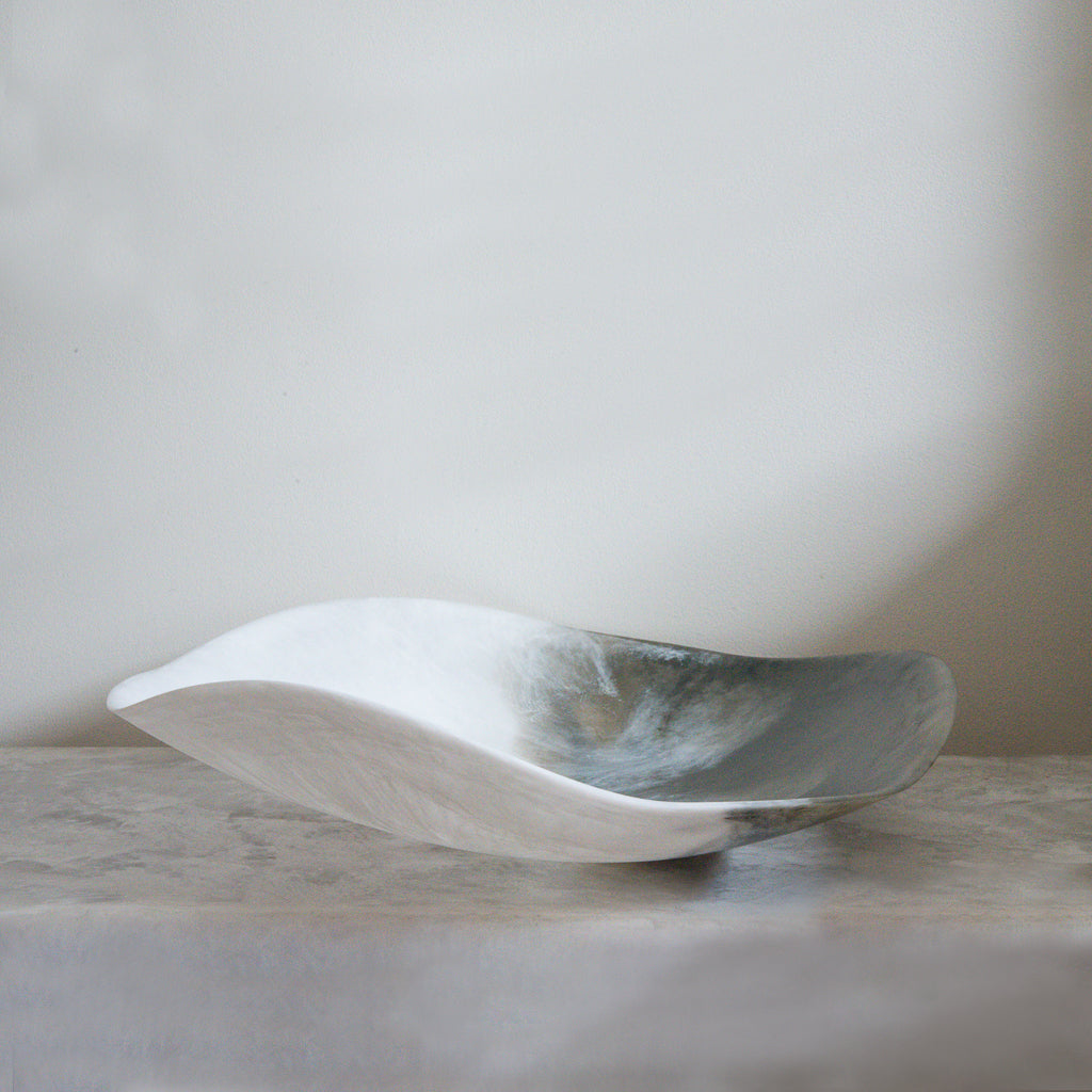 Resin Flower Bowl - Olive Dual Pour