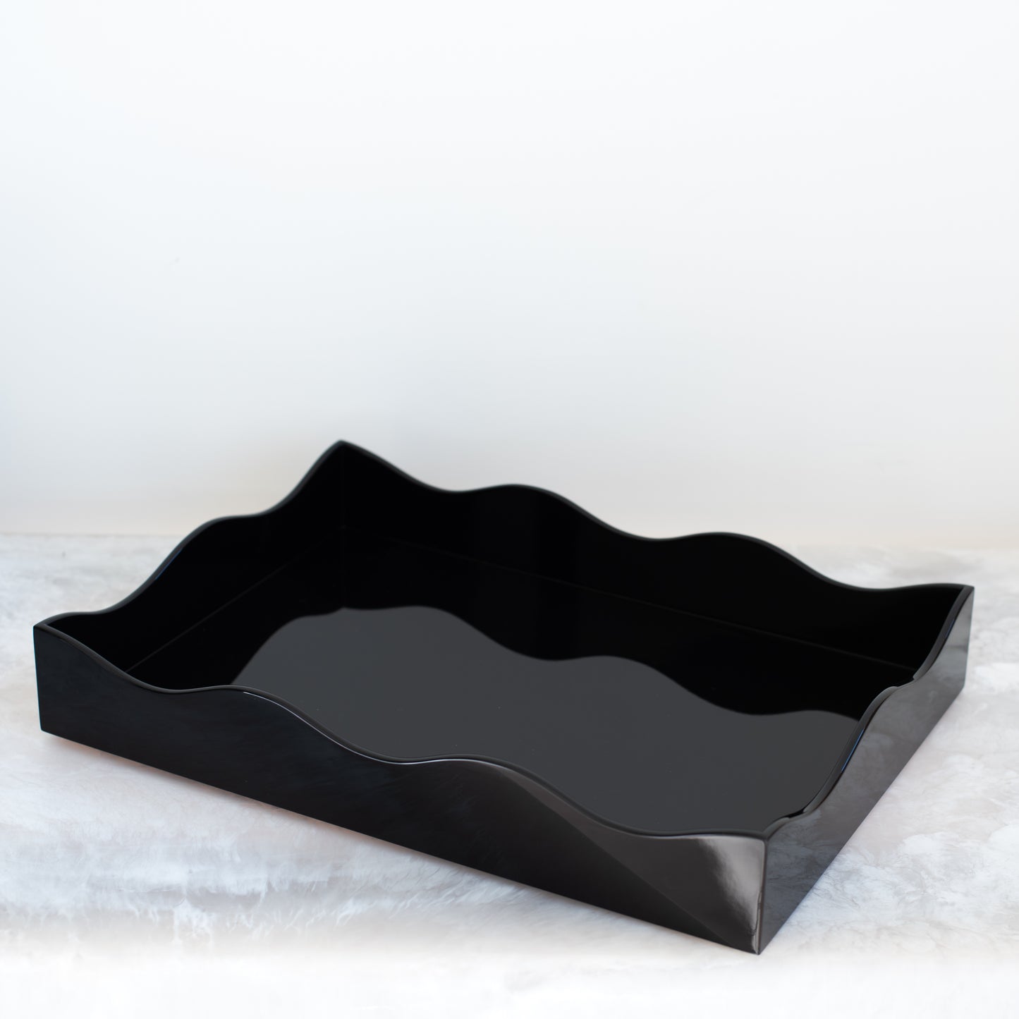 Medium Belles Rives Lacquer Tray - Licorice Black