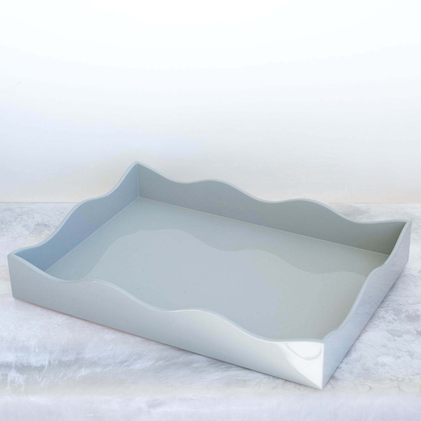 Medium Belles Rives Lacquer Tray - Pale Gray