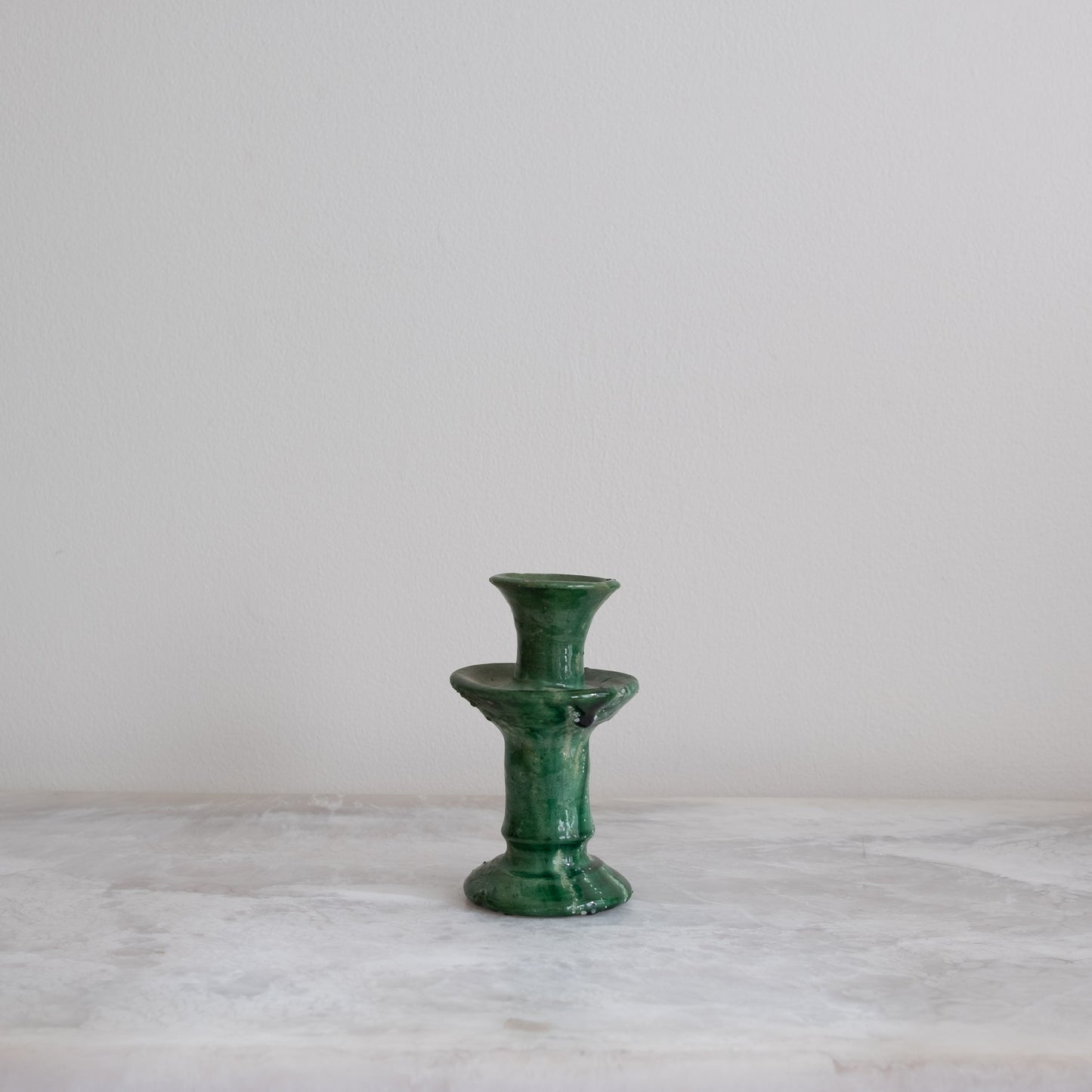 Vintage Moroccan Tamegroute Green Candlesticks
