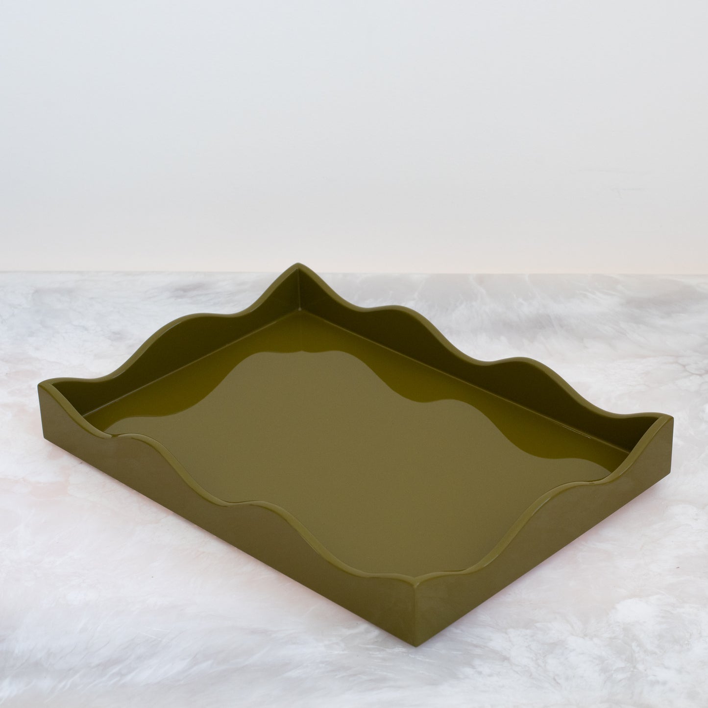 Small Belles Rives Lacquer Tray - Light Olive