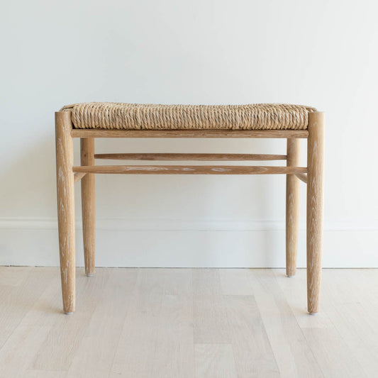 Small Cerused Oak Bench