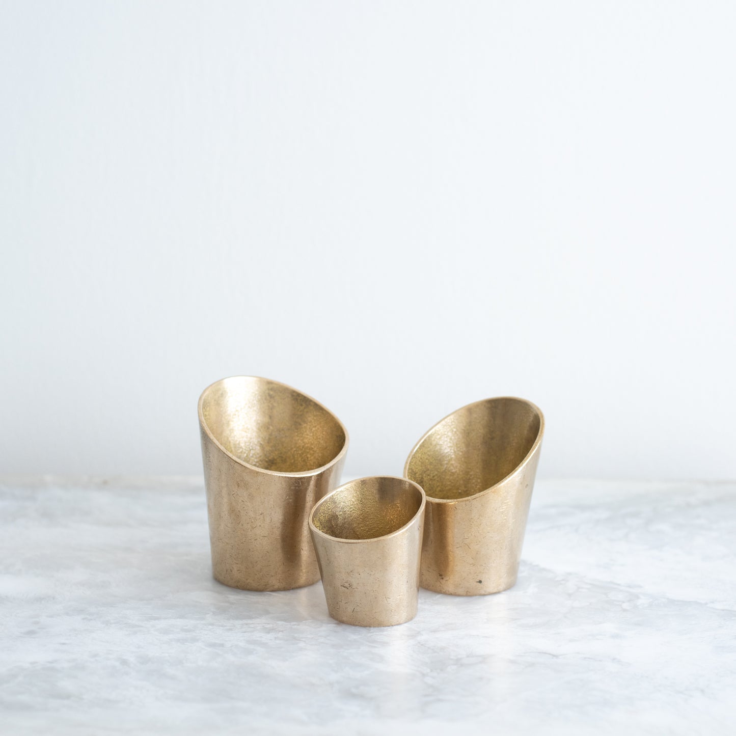 Sheath Tealight Holders in Polish Brass