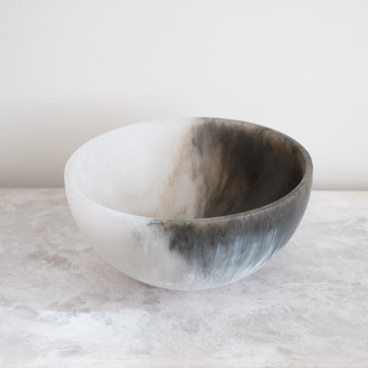 Pacific Bowl - White Marble & Olive