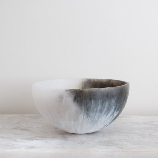 Pacific Bowl - White Marble & Olive