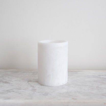Whistler Round Vase - White Marble
