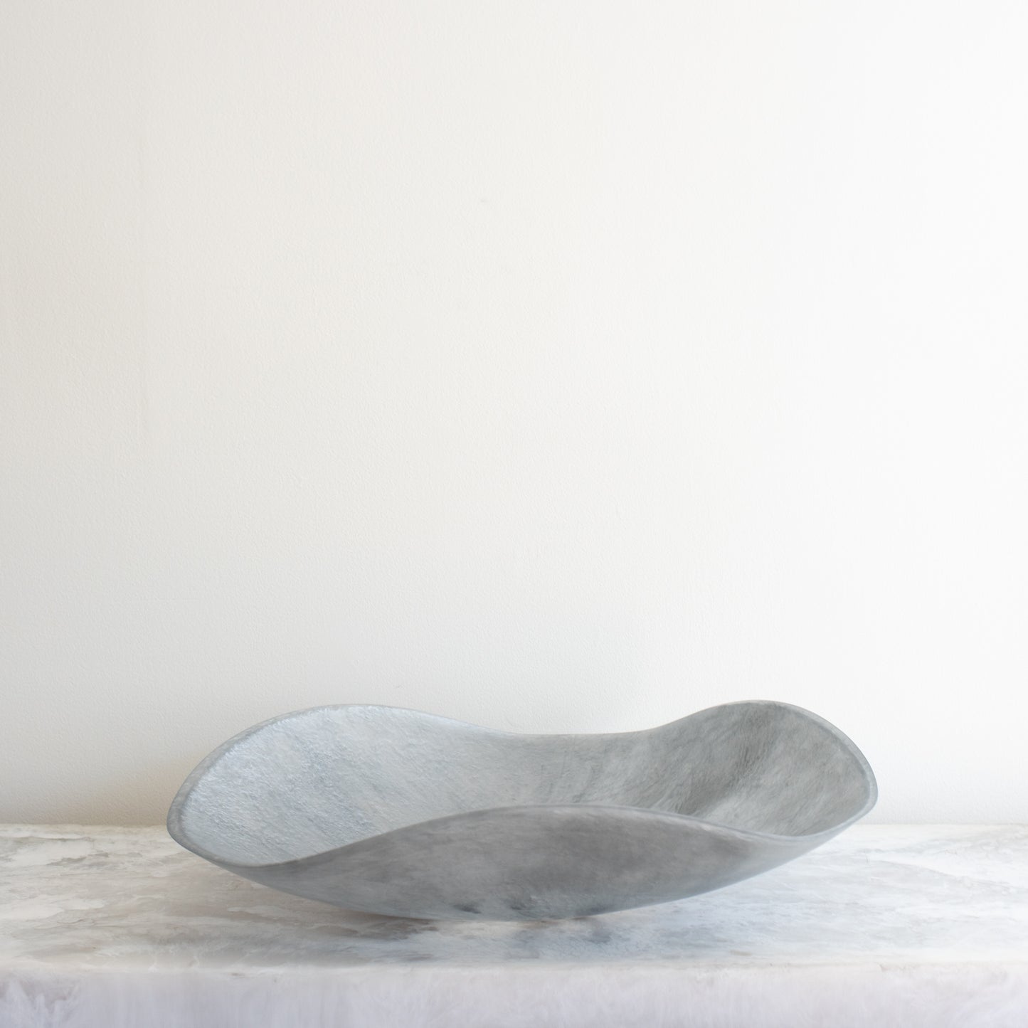 Resin Flower Bowl - Silver Marble