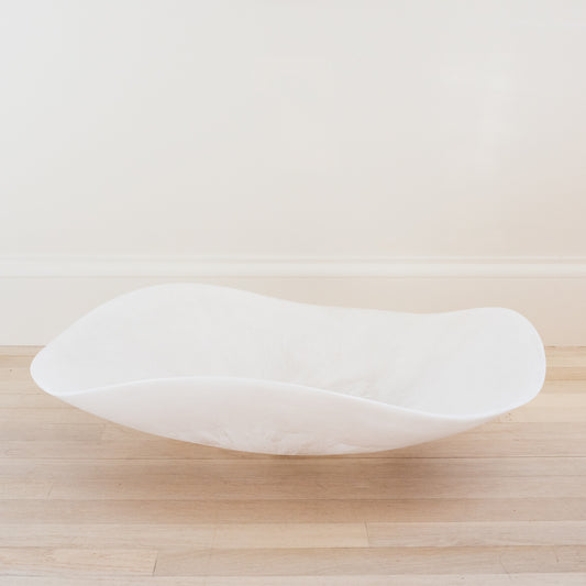 Resin Flower Bowl - White Marble