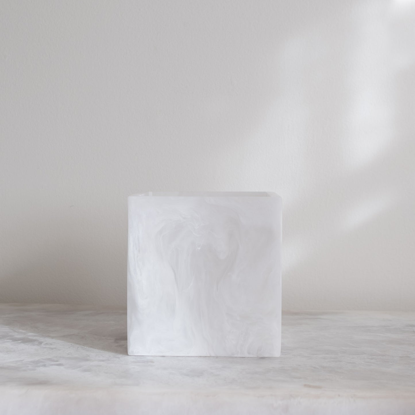 Whistler Square Vase - White Marble