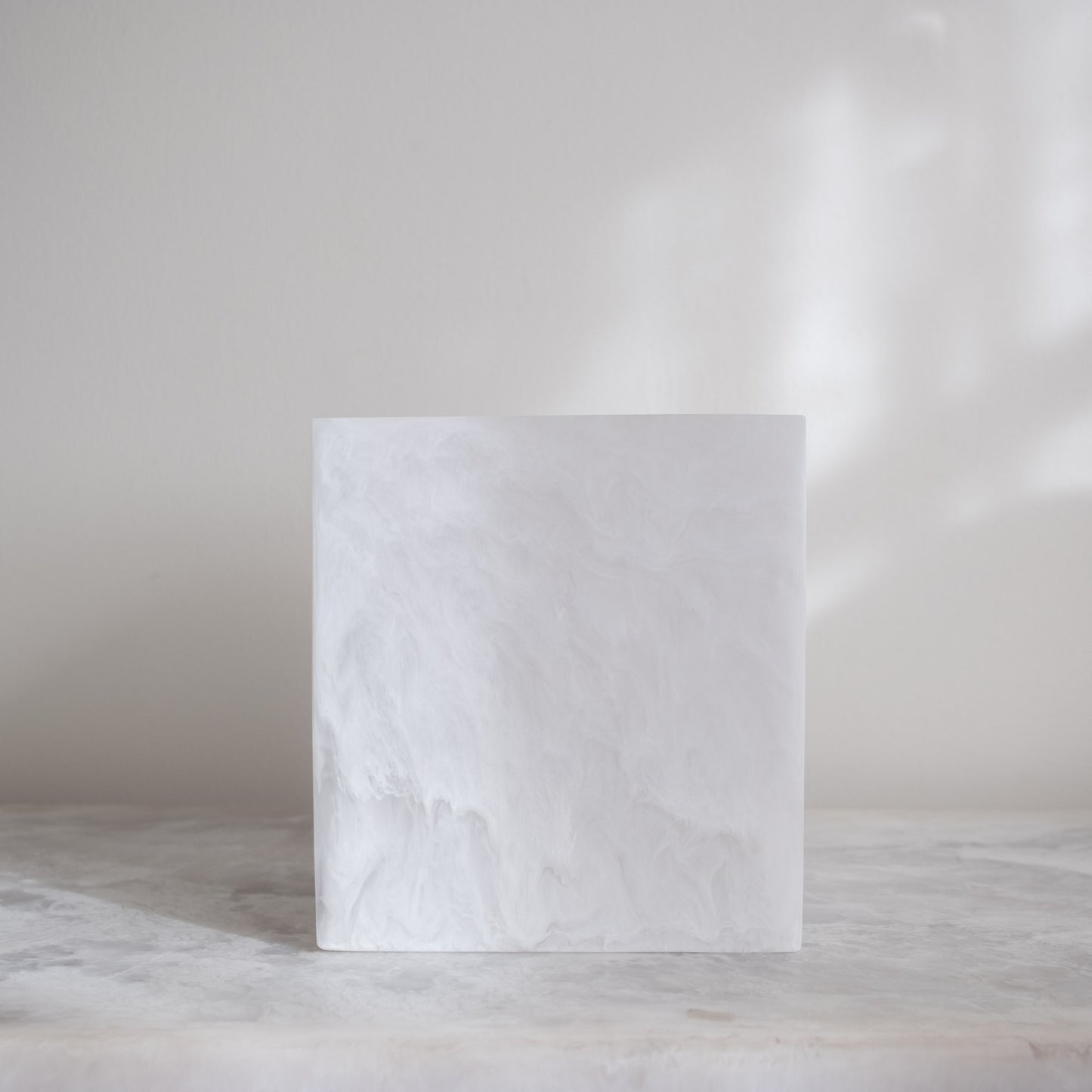 Whistler Square Vase - White Marble