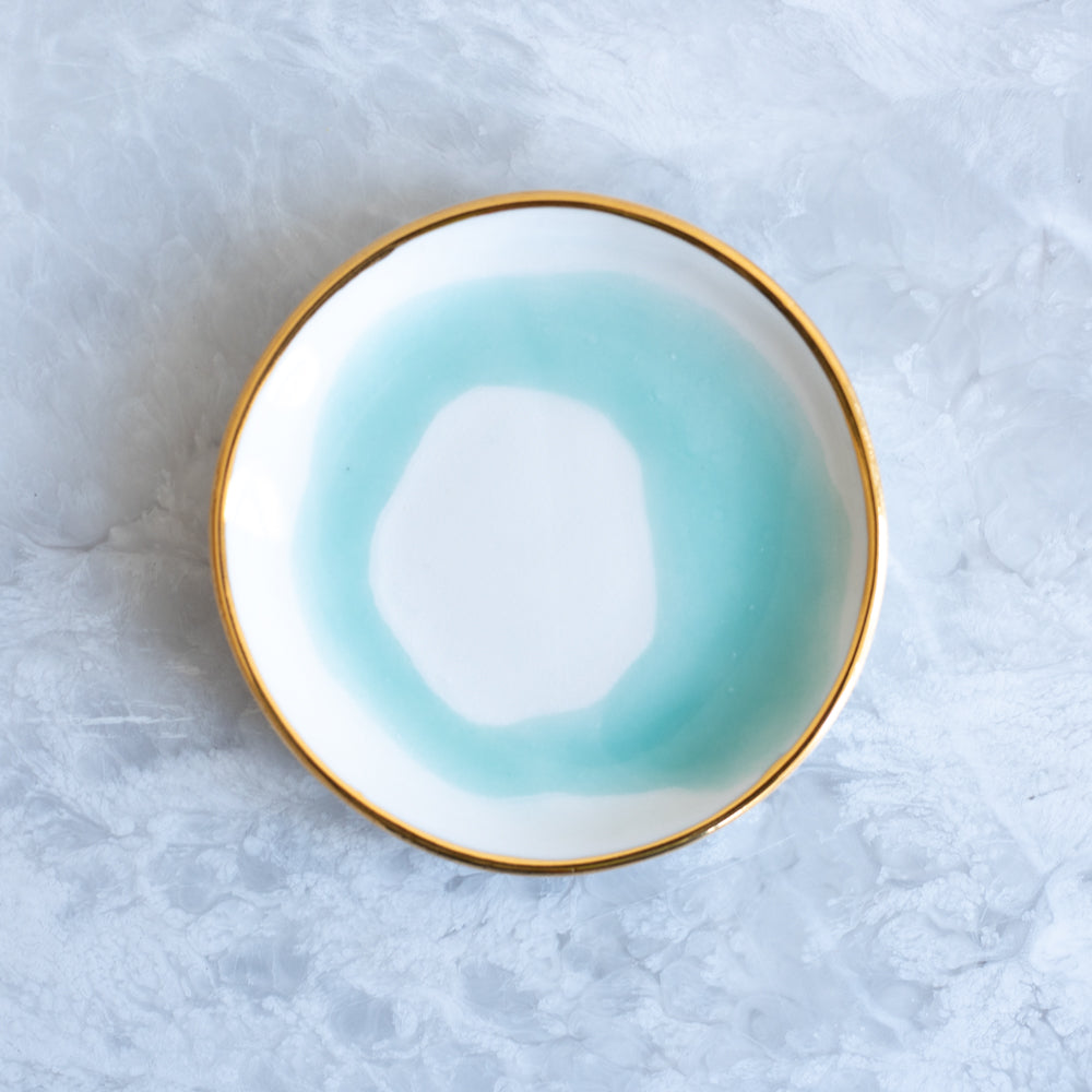 Gold Rim Ring Dishes - Swirl