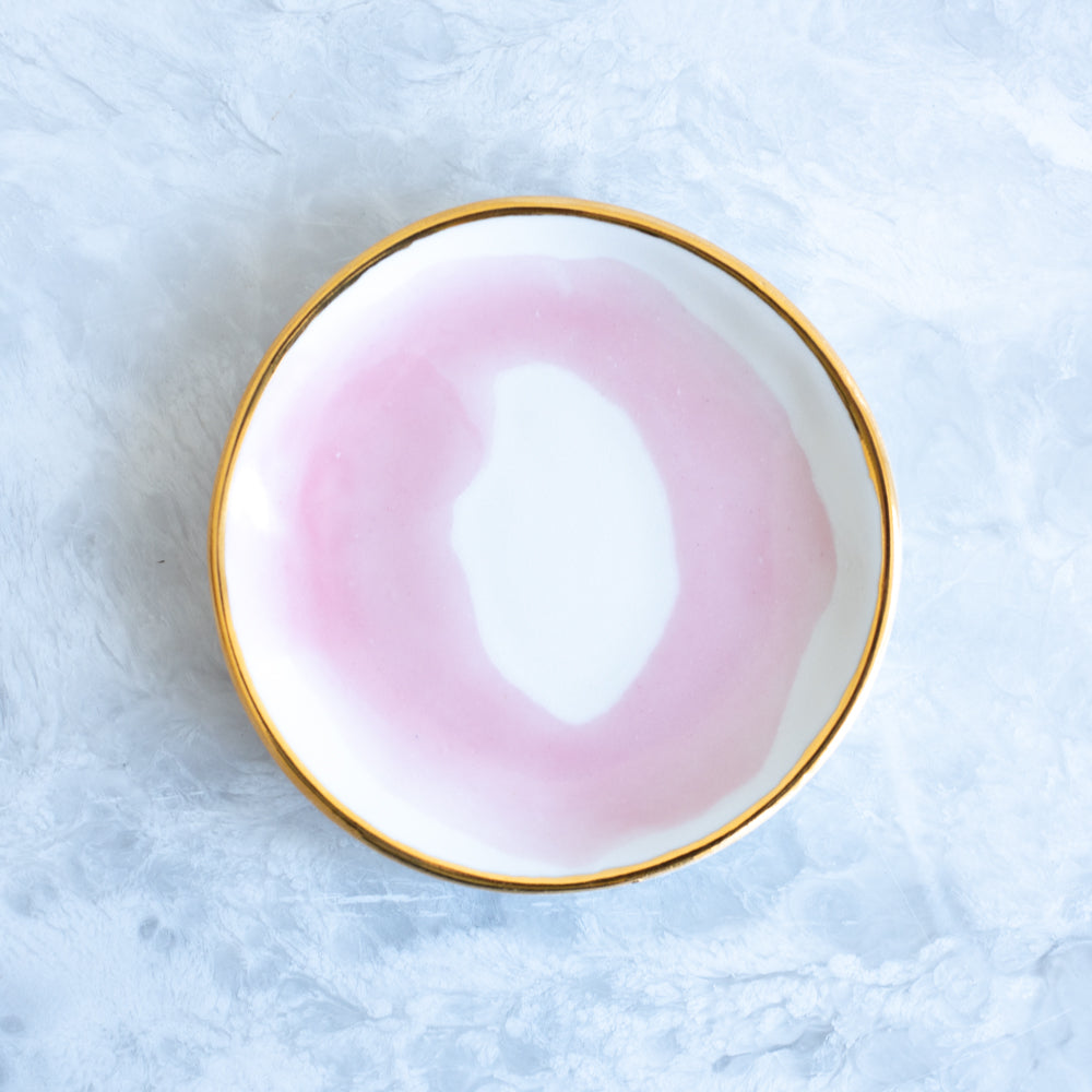 Gold Rim Ring Dishes - Swirl